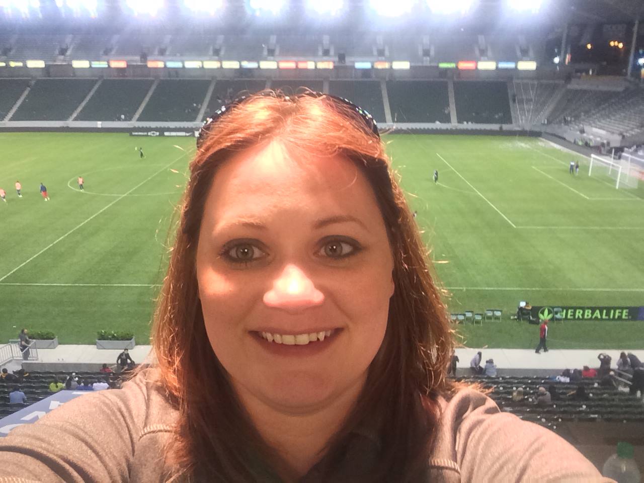 Cassie Chance at the LA Galaxy/Philadelphia Union soccer match in Los Angeles, California