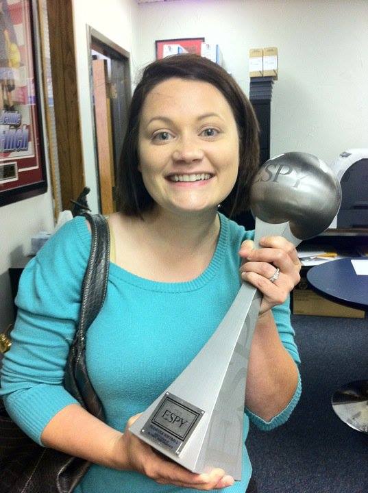 Cassie Chance with an ESPY Award