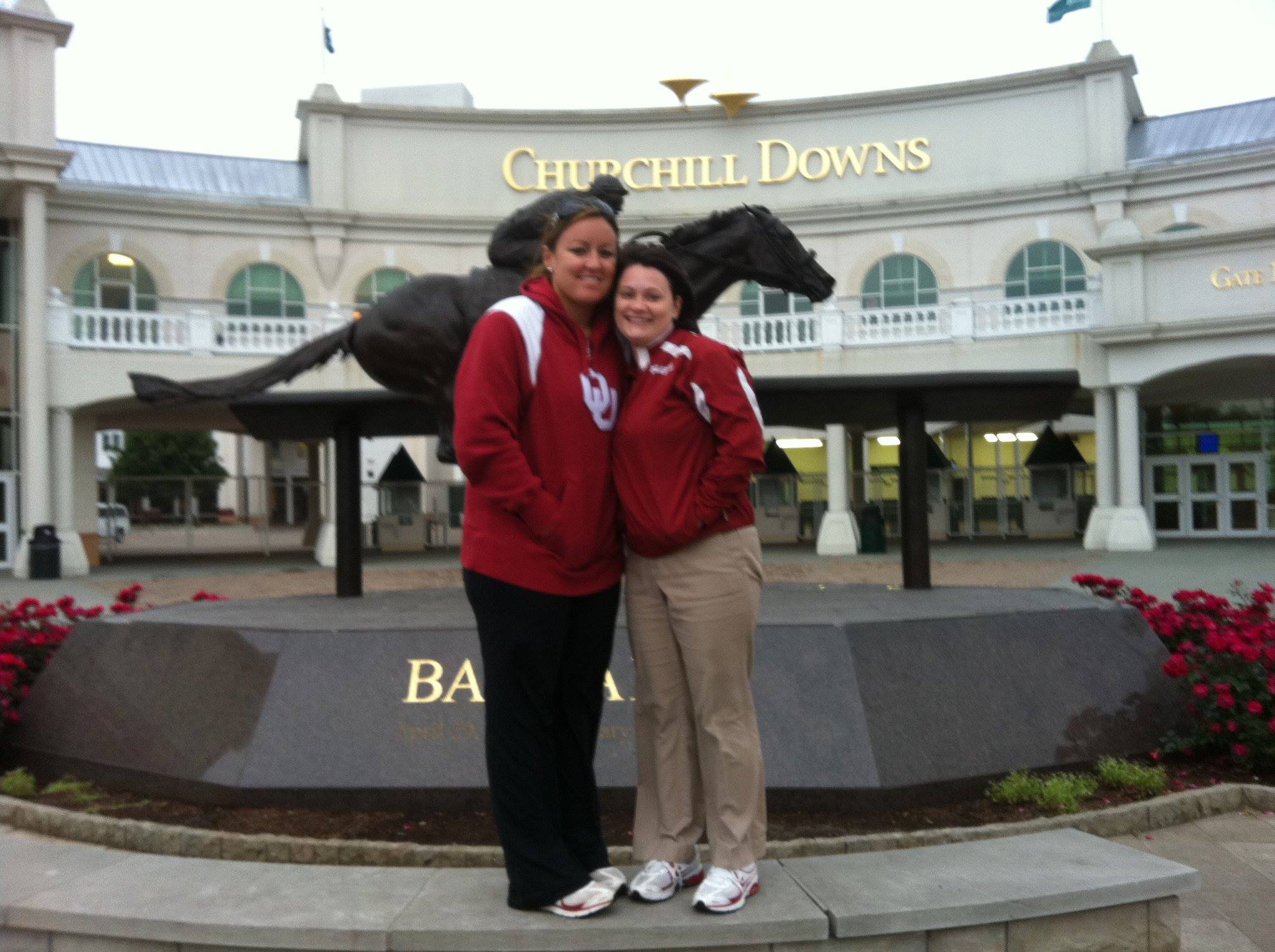 Cassie Chance with Samantha Ricketts at Churchill Downs in Louisville, Kentucky